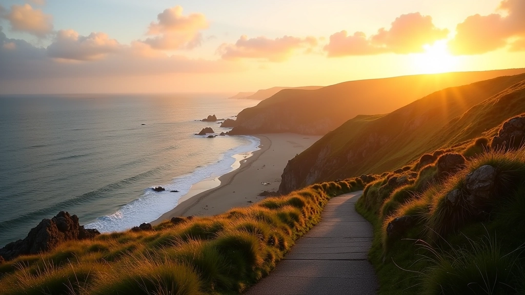 Greystones cliff walk with dramatic coastal views and walking path